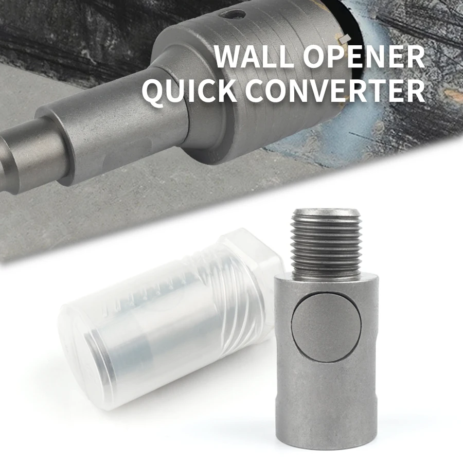 

Electric hammer drill bit wall hole opener quick conversion head, concrete cement through wall hole saw converter