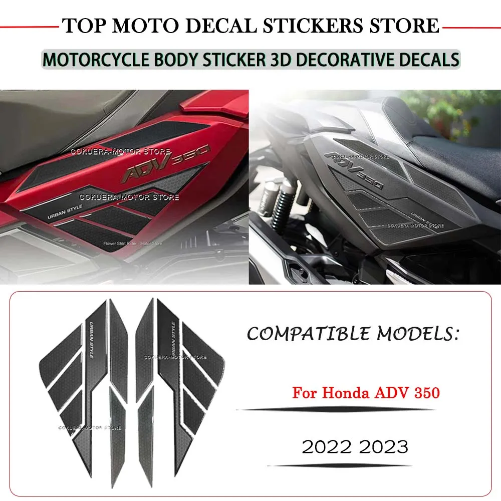 

For Honda ADV350 2022 2023 Motorcycle Body 3D Resin Decorative Sticker Waterproof Guards Side Underseat Protection Stickers