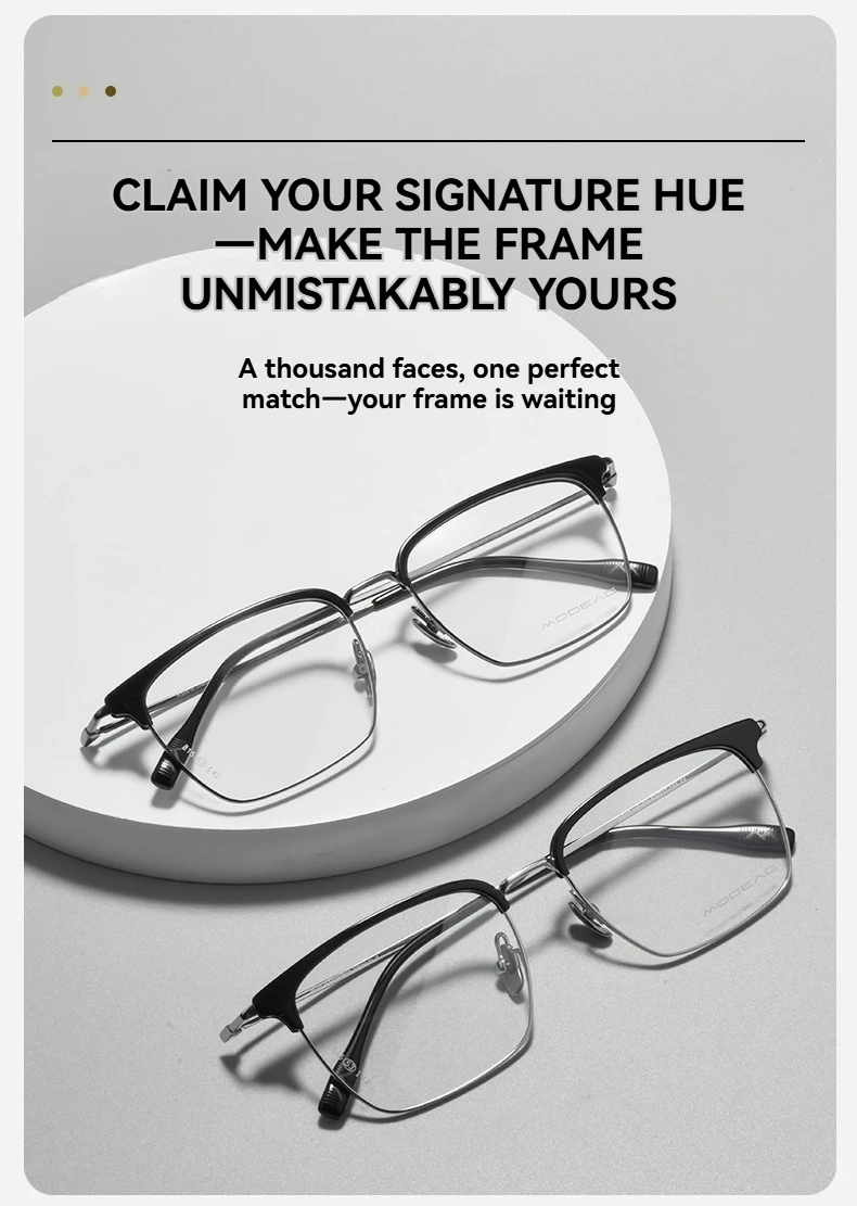 الرجعية Browline خفيفة للغاية التيتانيوم النقي نصف حافة إطارات للجنسين وصفة طبية جاهزة نظارات خلات إطار نظارات قصر النظر نظارات