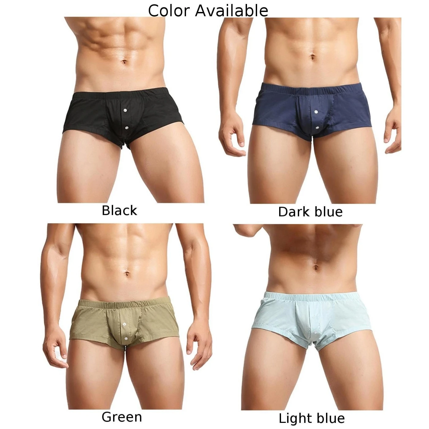 Casual Briefs Mens Crotch Button Underpants Sexy Underwear Soft Shorts Low Rise Panties Bulge Pouch Lounge Shorts