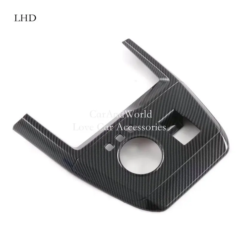 LHD&RHD Carbon Fiber Interior Gear Shift Knob Switch Panel Cover Trims For MG 4 MG4 EV Mulan 2022-2024 Car Moulding Accessories