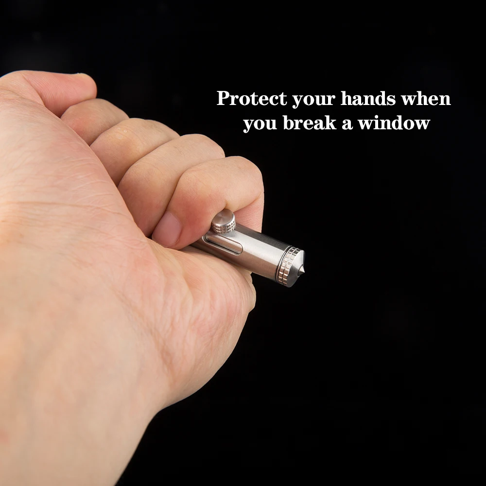 TIGLE Portable Stainless Steel Tactical Pen Office Writing Ballpoint Pen Broken Emergency Breakable Window Self Protection
