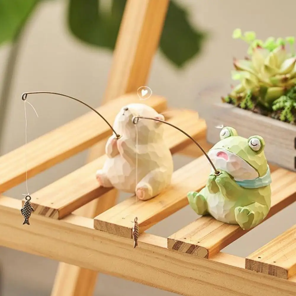 

Смола животные рыболовные украшения ручной работы настольный орнамент экран модель животного мультфильм микро пейзаж компьютерный монитор украшения