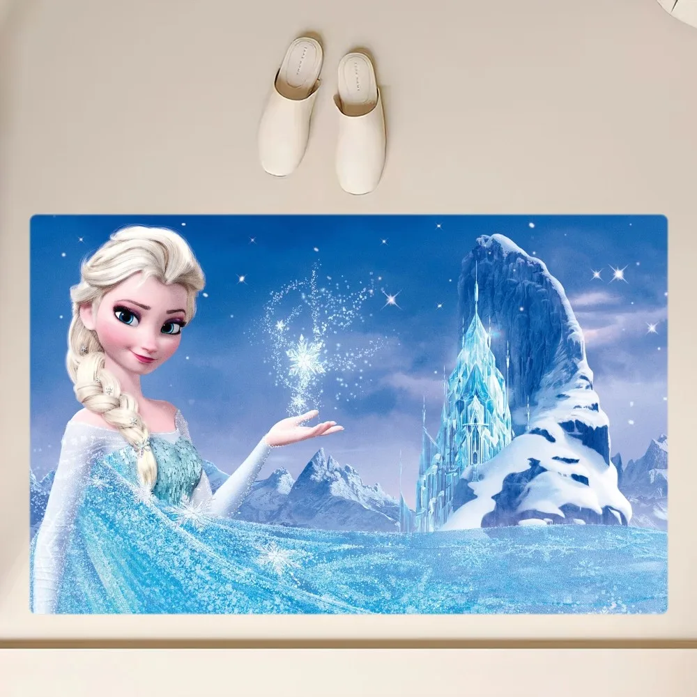 MINISO Frozen Elsa Floor Mat  Anti-Slip Bathroom Kitchen Bedroom Living Room Entrance Rug Home Decor