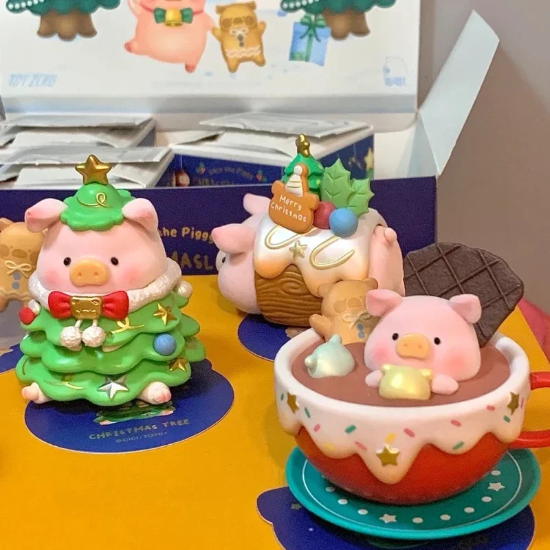 Lulu The Piggy Christmasland Series กล่องตาบอด Kawaii การ์ตูน Piggy ตัวเลข Surprise ของขวัญตุ๊กตาโต๊ะเครื่องประดับของเล่น