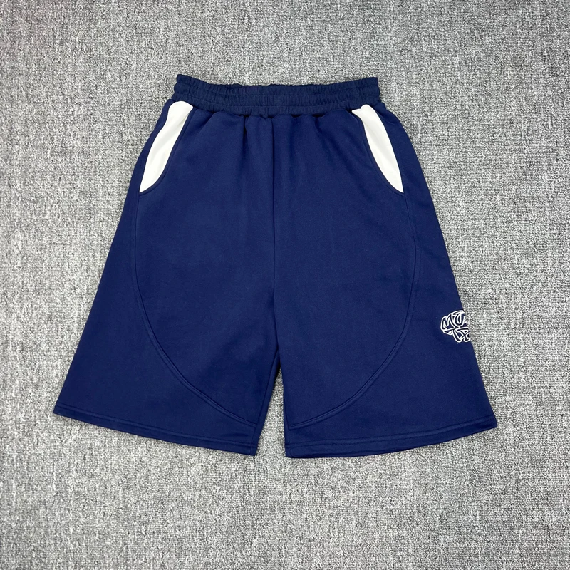 

High Street Loose Casual Mertra Shorts Classic Embroidery Logo Color Contrast Sports Short Pants Men's Streetwear