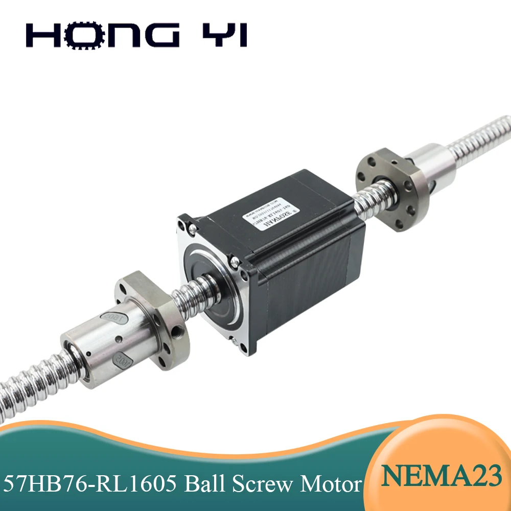 

nema 23 Ball Screw motor 57X76mm 2.8A 189N.Cm 57HB76-RL1605 100mm 200mm 300mm and back teeth ball for mini cnc 3D printer