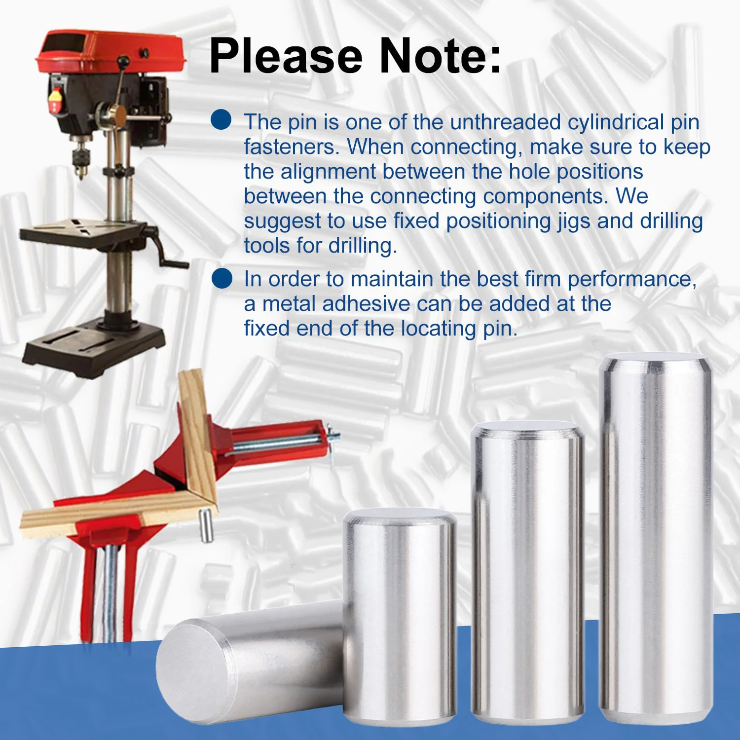 Dowel Pin 304 Stainless Steel Solid Round Rod Lathe Bar Stock Assorted Shelf Pegs Support Shelve Silver Cylindrical Locating Pin