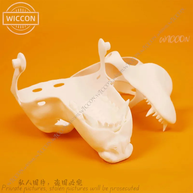 الجمجمة Canidae الجمجمة مفتوحة الفم فروي DIY قسم واقعي تأثيري هالوين زي الجمجمة الدعامة هالوين حفلة امرأة رجل #5