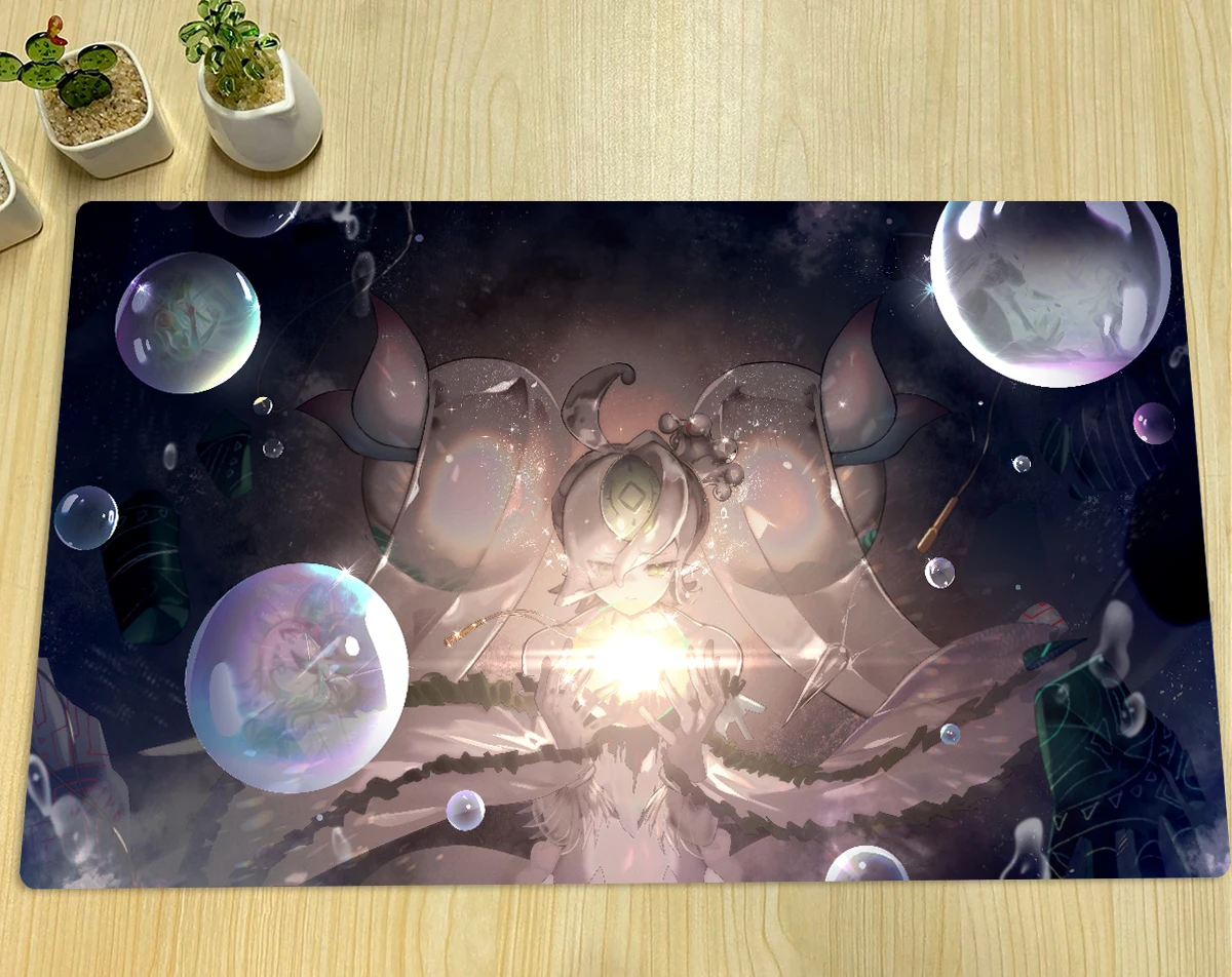 

YuGiOh Play Mat Icejade Gymir Aegirine TCG CCG Board Game Trading Card Game Mat Custom Anime Mouse Pad Desk Mat Zones & Free Bag