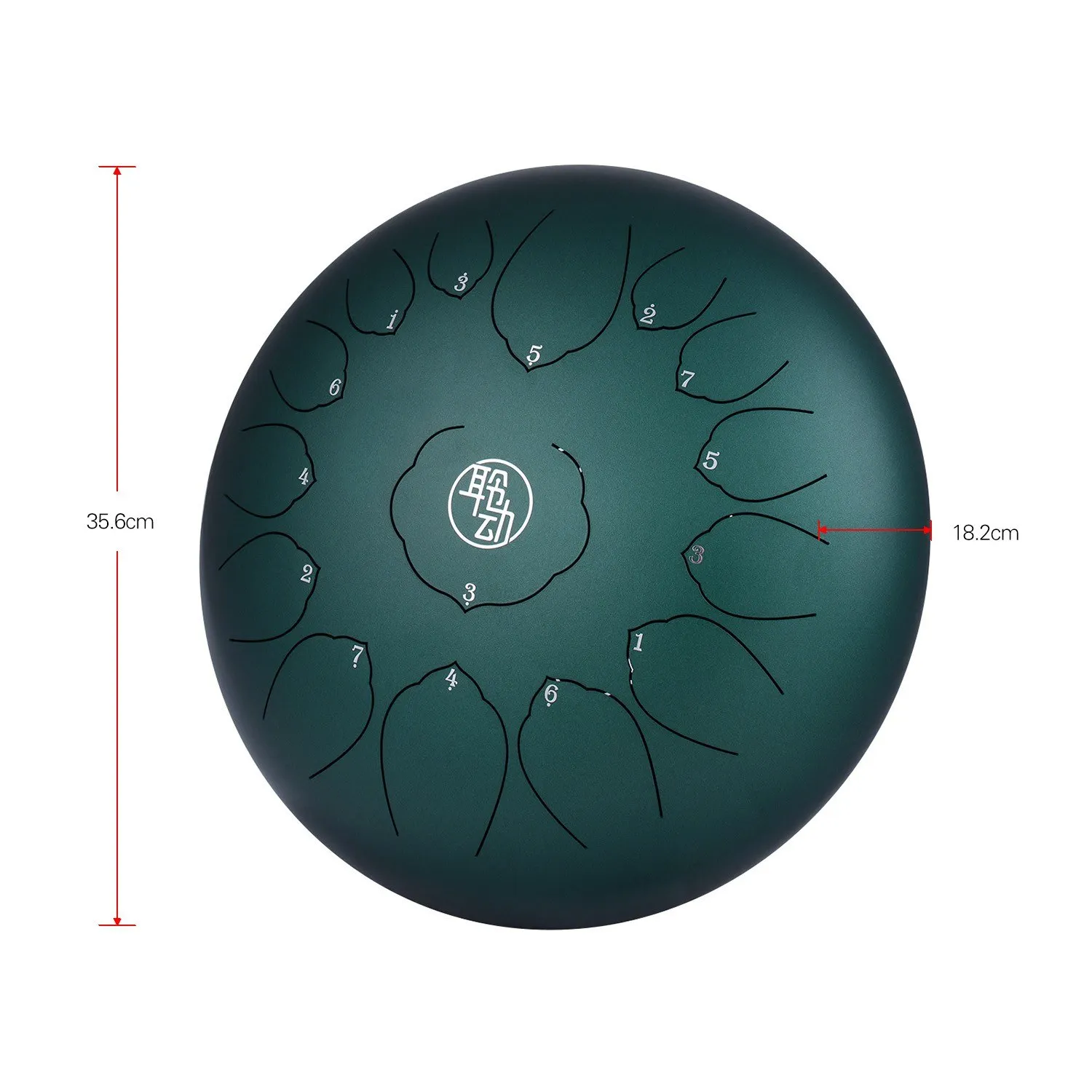 14 Inch Steel Tongue Drum Hangpan Drum 15-Notes D-Key Percussion Instrument with Mallets Drum Bag Wiping Cloth for Musical Educa