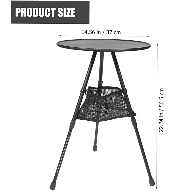 Camping Round Table,Detachable Portable ,Height Adjustable Table for Outdoor Garden Bedroom,Ultralight Travel Table