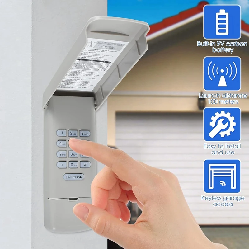 Garage Door Opener Keypad, Wireless Keypad Keyless Entry Compatible For 877MAX 377LM 977LM Wireless Keyless Keypad Safe