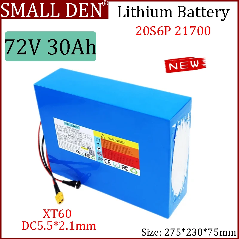 NEW  72V 30Ah 21700 lithium battery pack 20S6P 30000mAh large capacity 84V 3000W motor battery