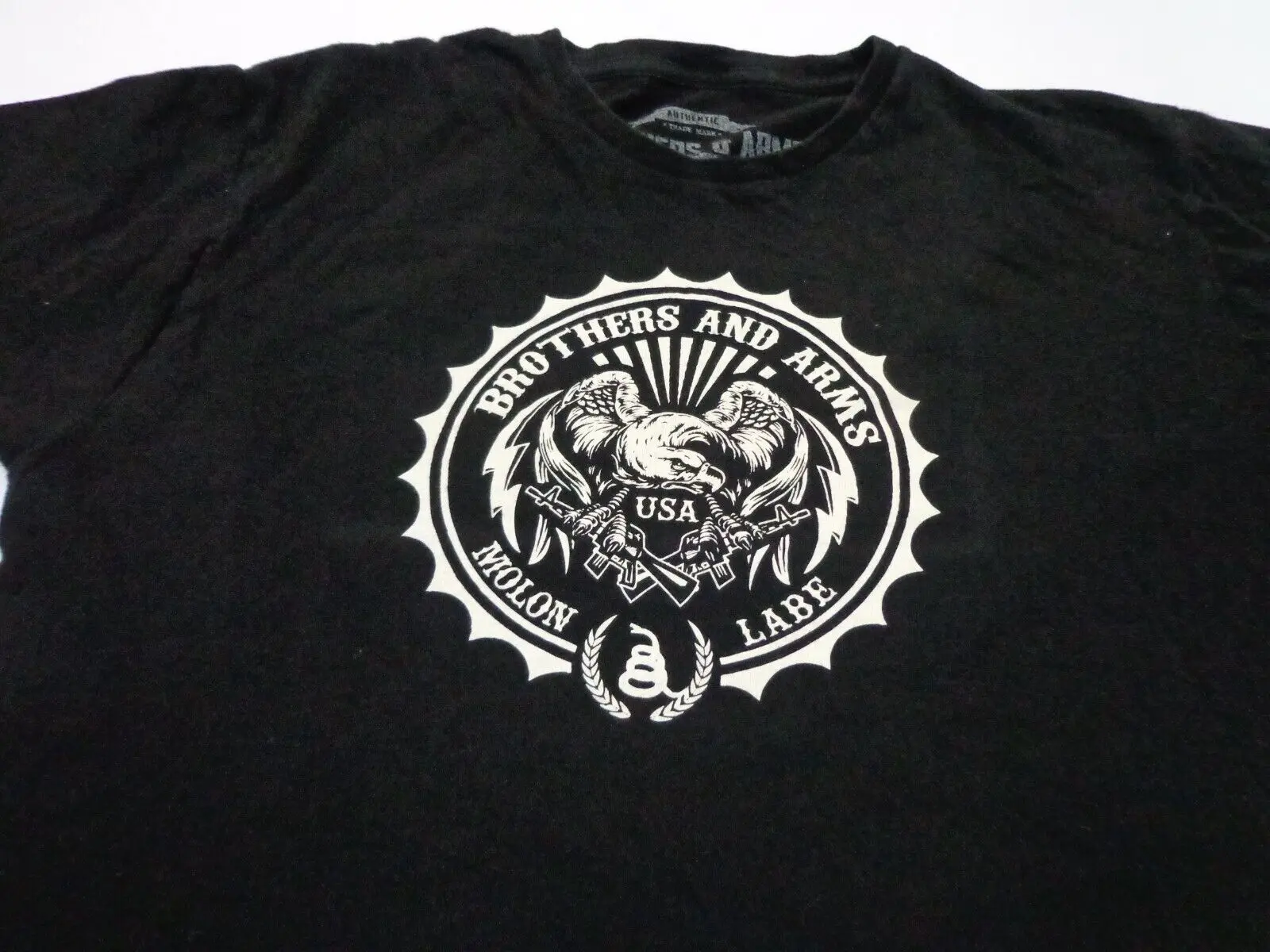 Футболка с надписью Brothers & Arms Molom Labe, черная, большого размера