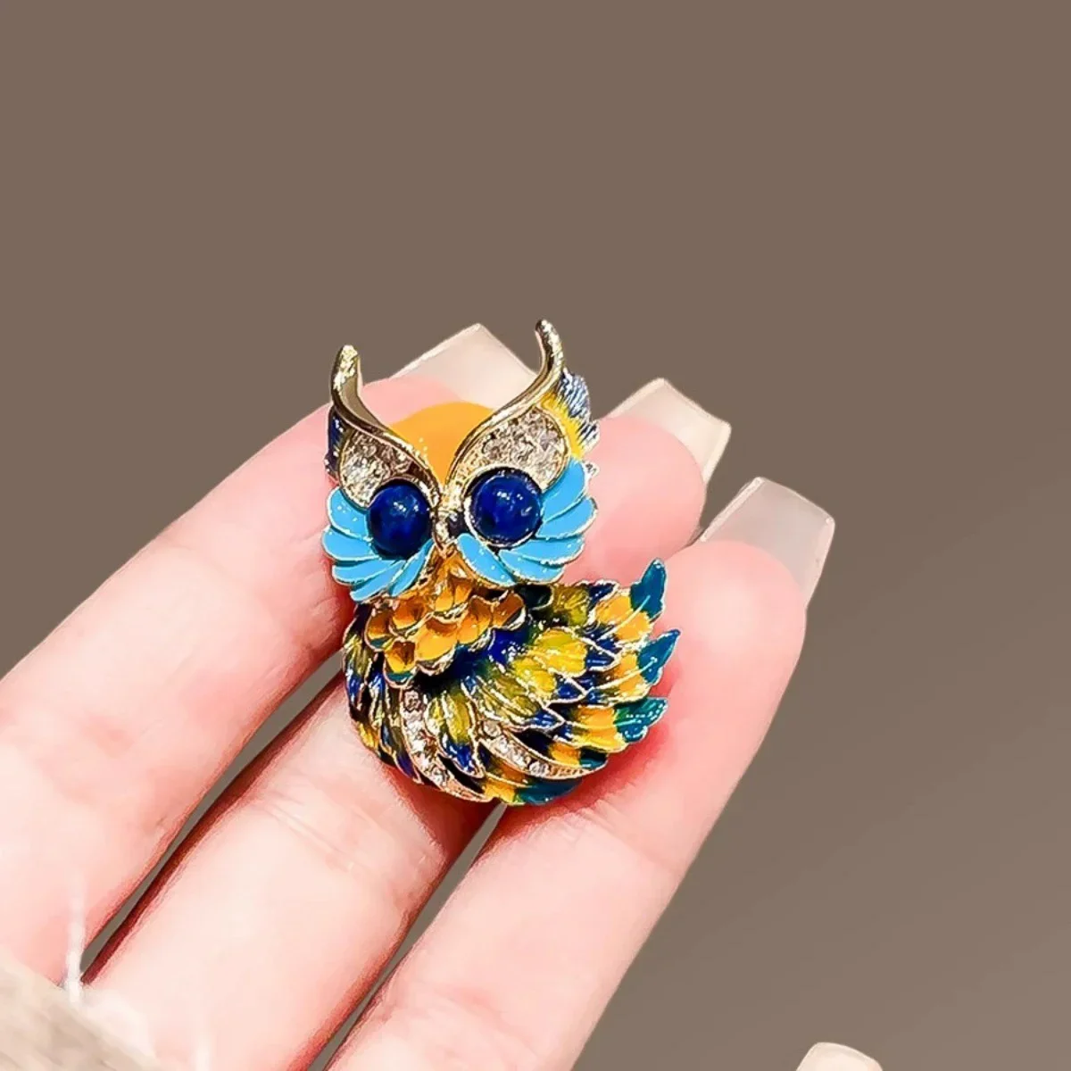 1pc Enamel Owl Brooch for Girls Women Modern Cartoon Rhinestone Bird Animal Brooches Pins Jewelry Accessories Gifts 2026
