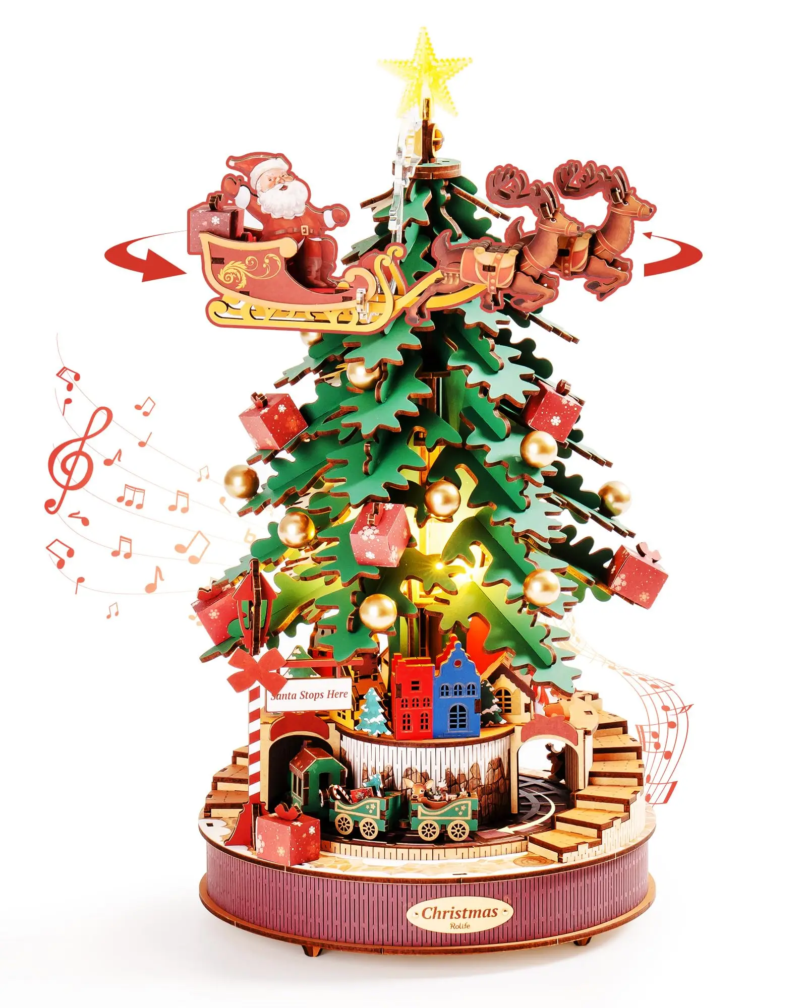 Robotime, Muziekdoos Hout DIY 3D Puzzel Orpheus, AM601, 15x9,2x18,5cm