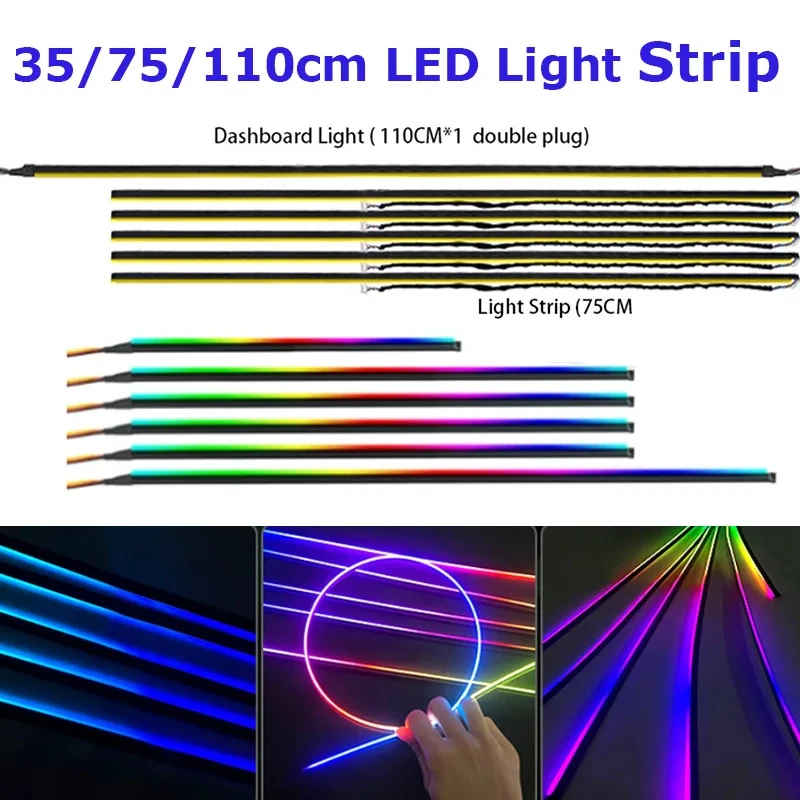 Symphony Parts 35cm 75cm 110cm LED Light Strip 18/22 In 1 Car Accessories No Rainbow 213 64 Color Light Strip