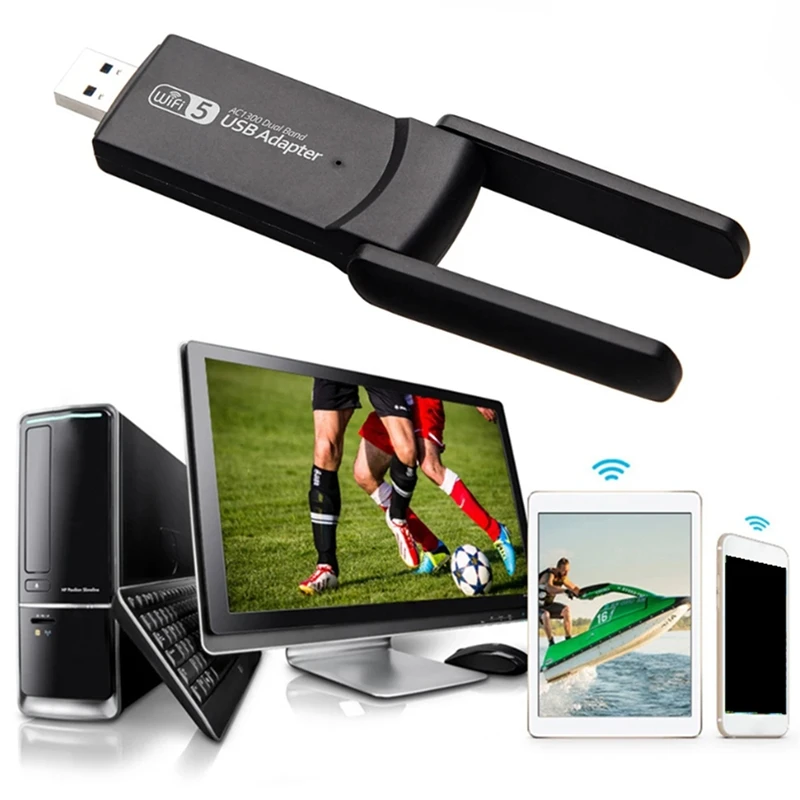 Двухдиапазонная беспроводная сетевая карта Bluetooth 4.2 + WIFI 2-в-1 USB беспроводная маленькая сетевая карта 5G без драйверов