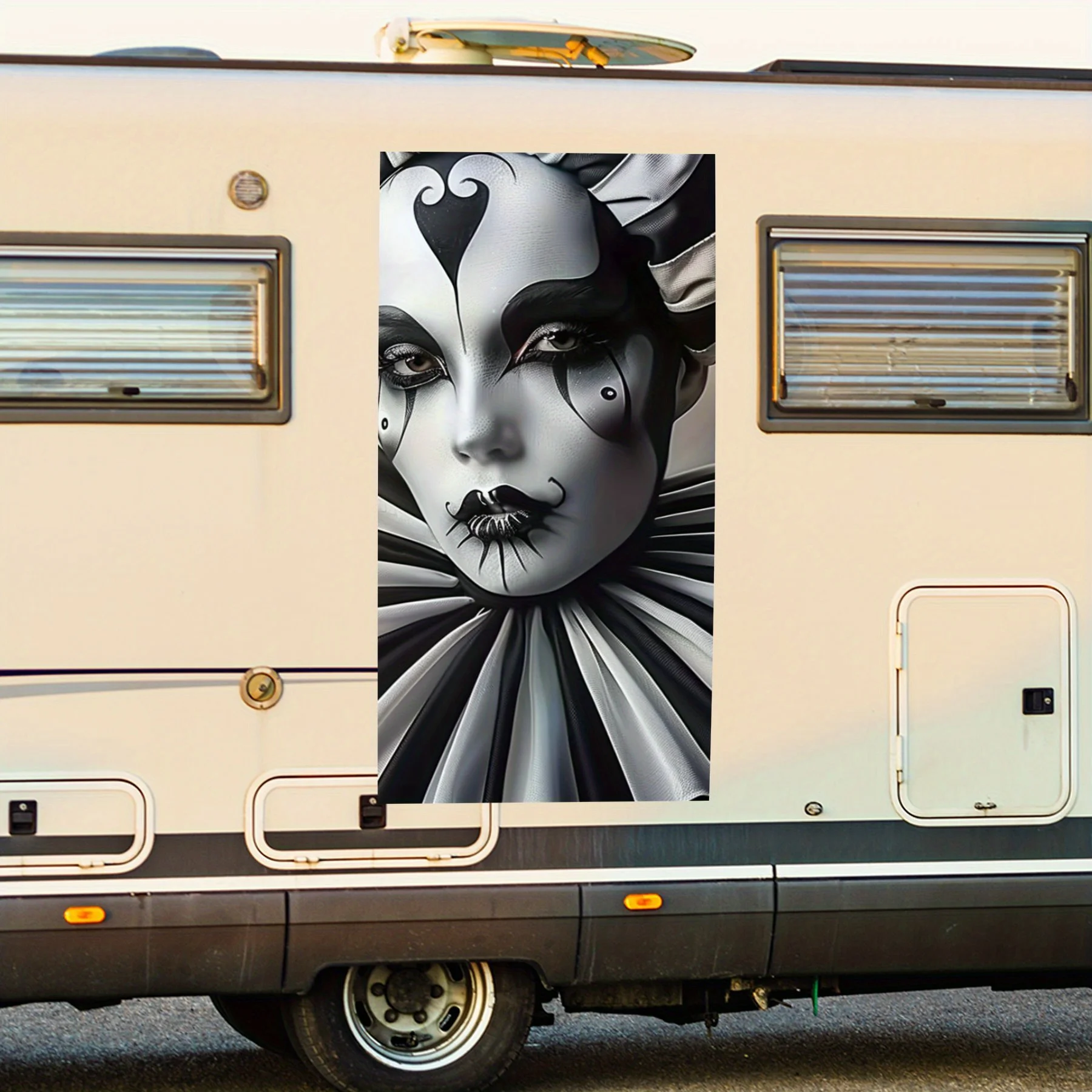 

Mysterious Joker Character ArtCar Sticker,Vinyl decal on the side of the motor home, waterproof self-adhesive vinyl sticker on t