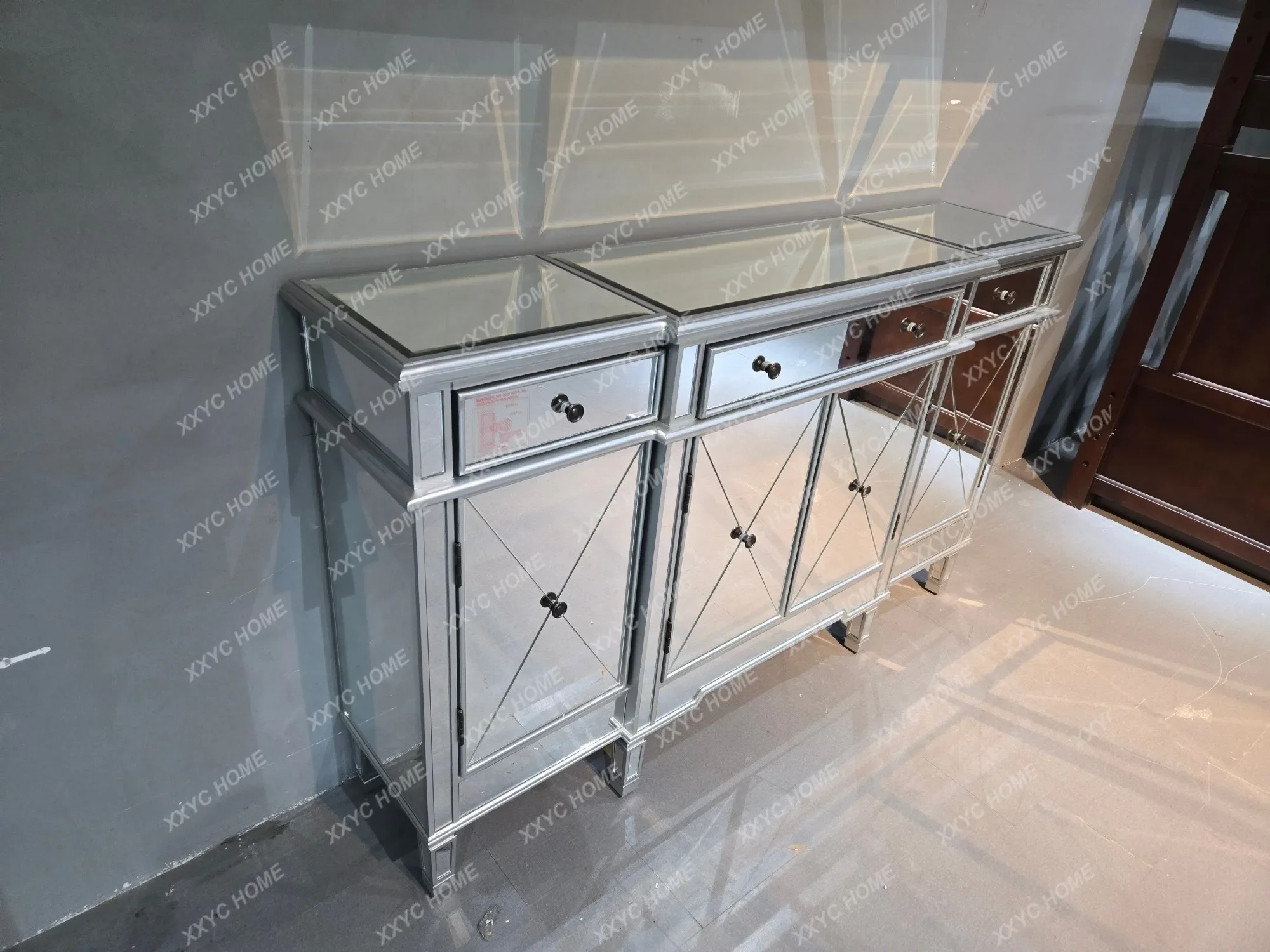 AAAmerican Rural Mirror Cabinet/light Luxury Dining Side Cabinet/entrance Cabinet, Retro Petal Design