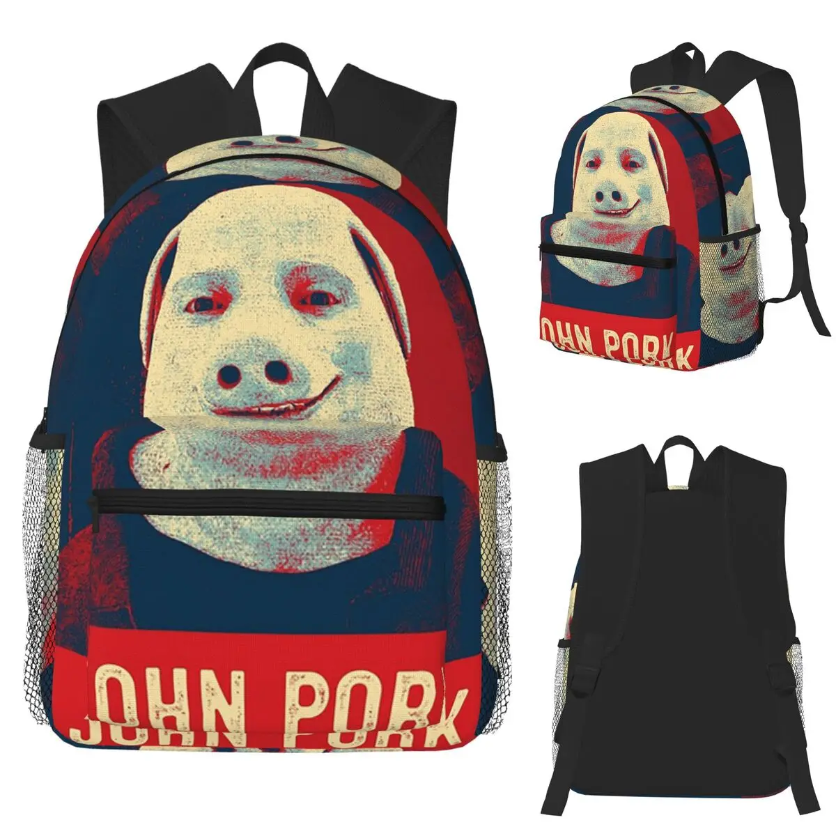 

John Pork Vintage Retro Student Backpack School Bag Hiking Travel Daypack for Men Women Bookbag Shoulder Bags