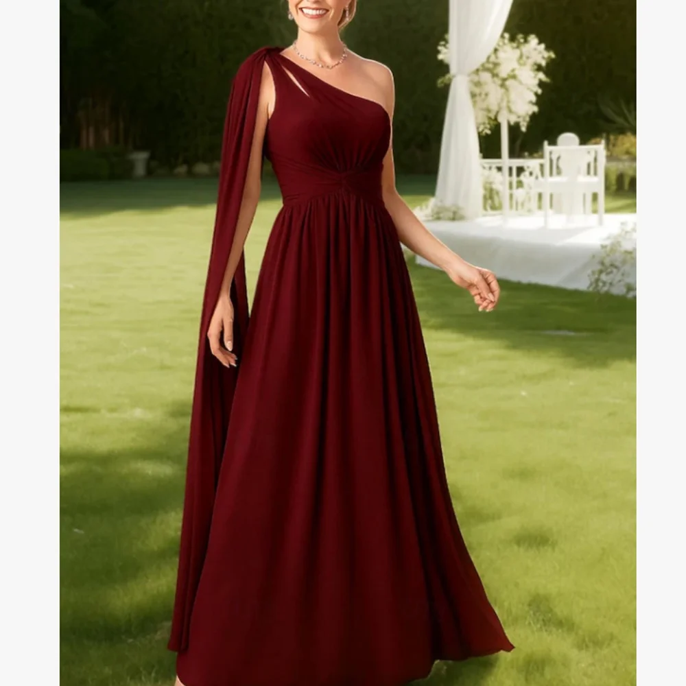 Customized New In Elegant Mother of the Bride Dresses One-Shoulder A-Line Evening Gala Wedding Guest Groom Dress 2026