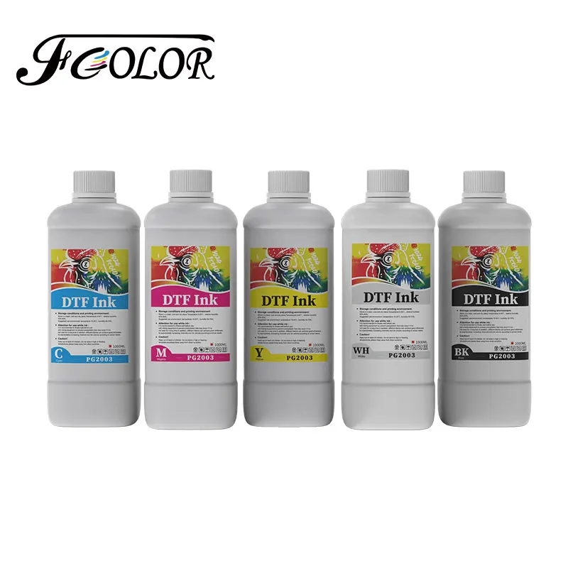 Fcolor 1000ml/garrafa pg2003 tinta dtf branca para epson xp600 i3200 l1800 l805 dx5 dx7 1390 dtf impressora conjunto de tinta de filme de transferência de calor