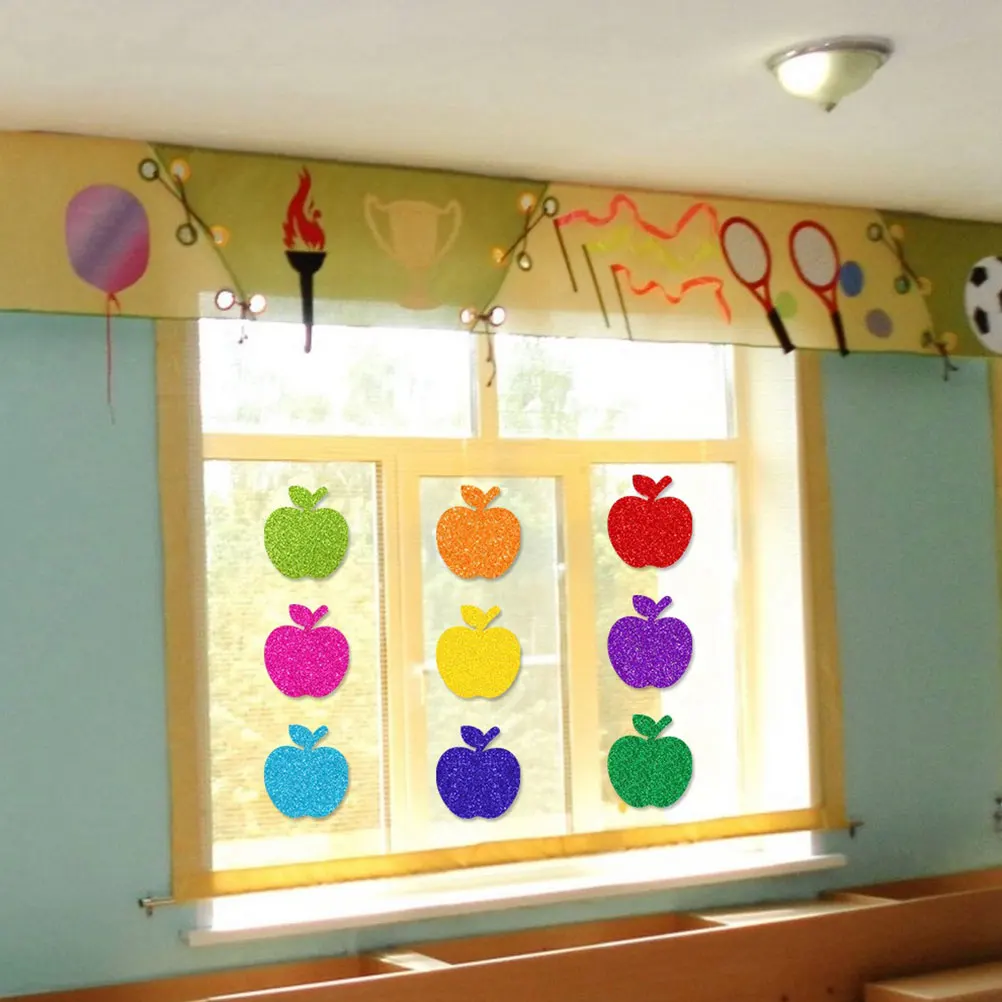 

9 Pcs Apple Decoration Hanging First Tag Kids Decorations for Classroom Bulletin Board Sticker