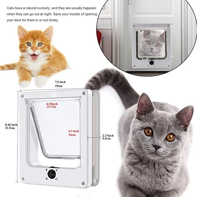 Imagem -02 - Abs Gato Porta Interruptor Rotativo com Maneiras de Bloqueio Segurança Controlla Portão do Cão Animais de Estimação Saídas e Entradas Pequeno Animal de Estimação Suprimentos 1pc Novo