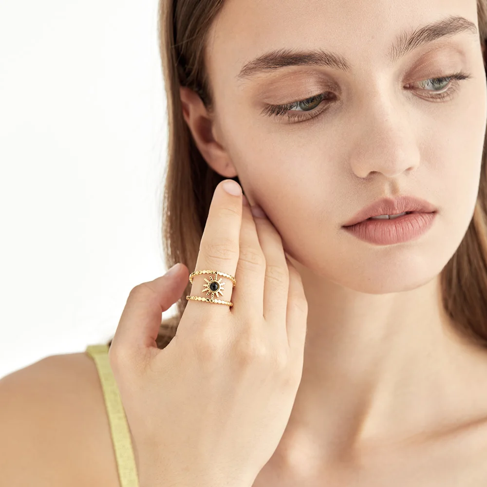 

Женское богемное кольцо с камнем ENFASHION, кольцо золотого цвета из нержавеющей стали 2021, бижутерия для вечеринки, R4106