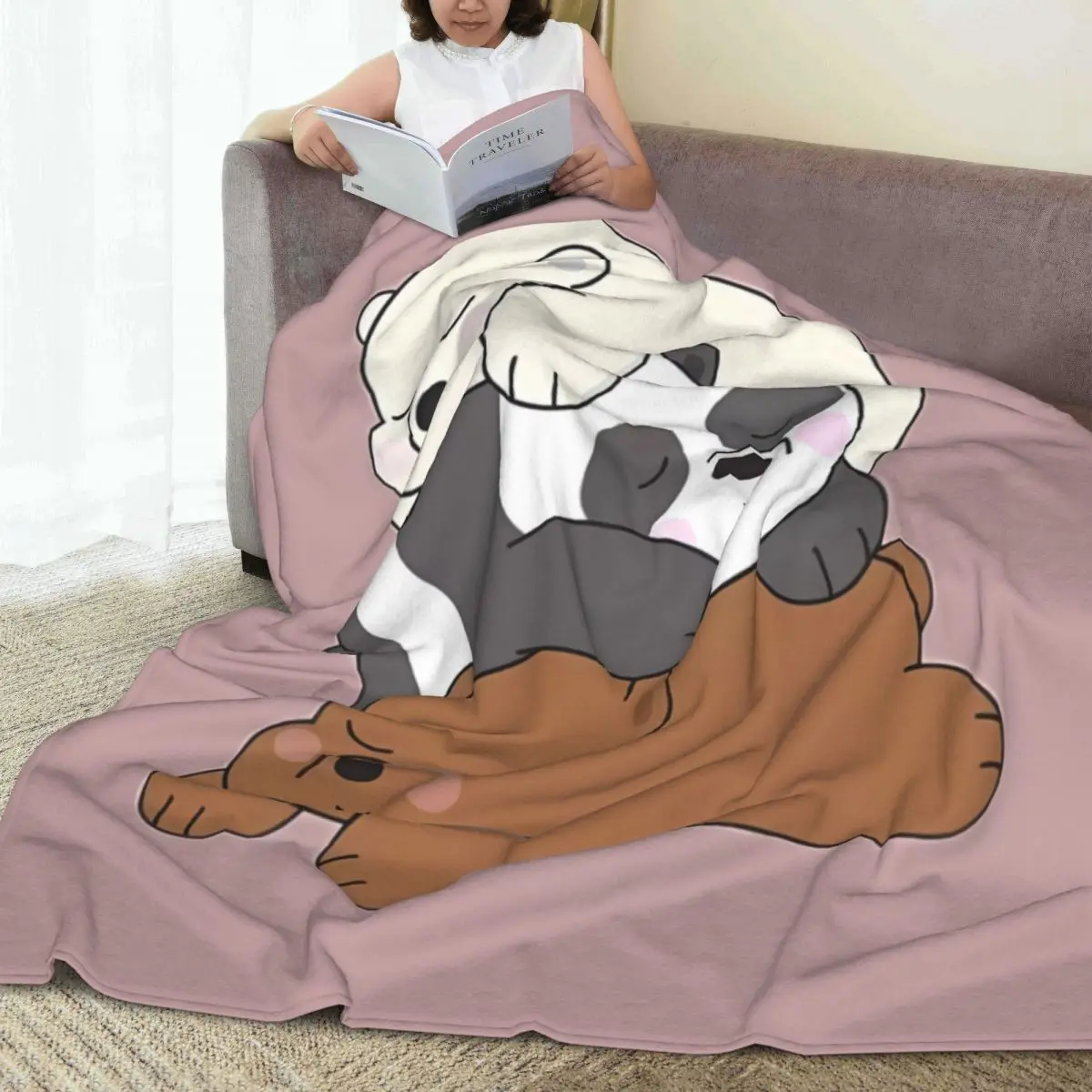 We Bare Bears Kawaii Sleep Blanket Quality Warm Bedding Throws Winter Camping Home Decor Graphic Bedspread