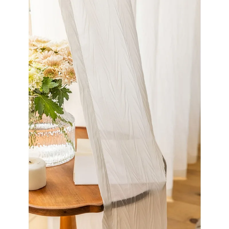Modern Simple Style Texture Elegant Pleated Fishtail Curtain Living Room Bedroom Balcony Blackout Curtain