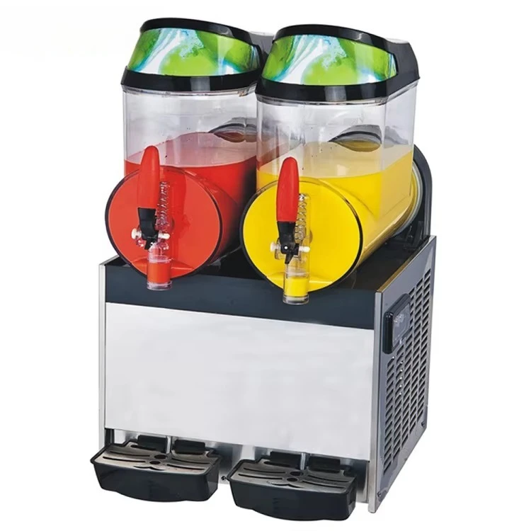 

Commercial Stainless Steel Double Tanks Slush Machine Drink Dispenser Slush Machine Factory Price Maquina Granizadora