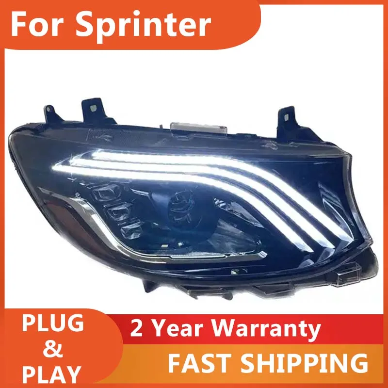 Car Accessories for Mercedes Sprinter Head Light 2018-2022 Benz Sprinter Headlight DRL Turn Signal High Beam Projector Lens