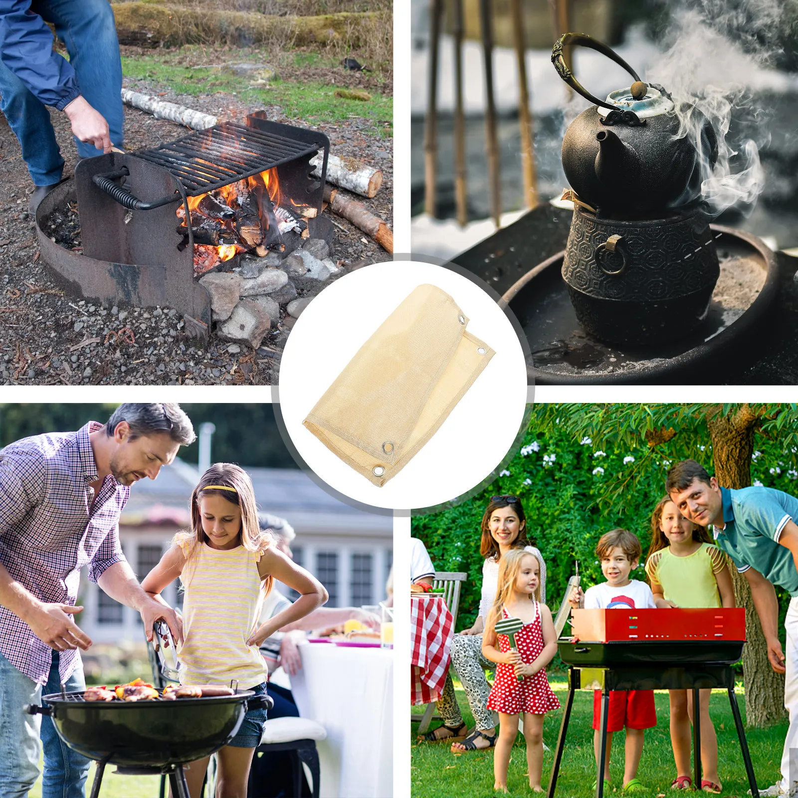 1Pcs Fireproof Heat Resistant Mat Foldable Storage Lightweight Fireproof Cloth Bag Fiberglass Fire Resistance Blanket Protective