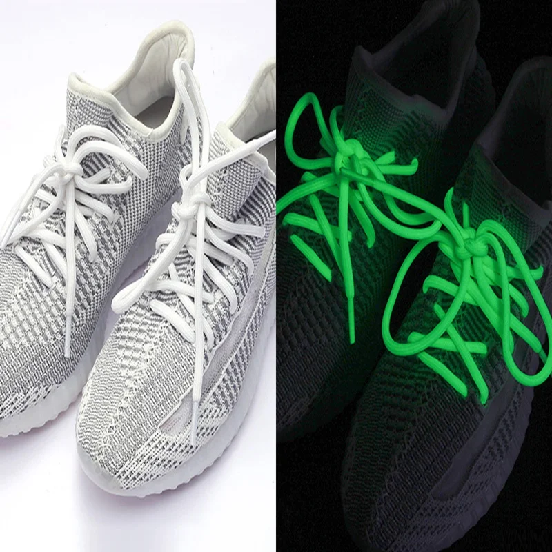 1pair Luminous Shoelaces Round Sports Canvas Shoe Lace Woman Man Glow in The Dark Night Color Glowing Laces Fluorescent Shoelace
