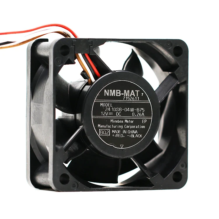 New Original For NMB 2410SB-04W-B75 12V 0.26A 60*60*25MM 6MC 4 Lines  drum washing machine cooling fan