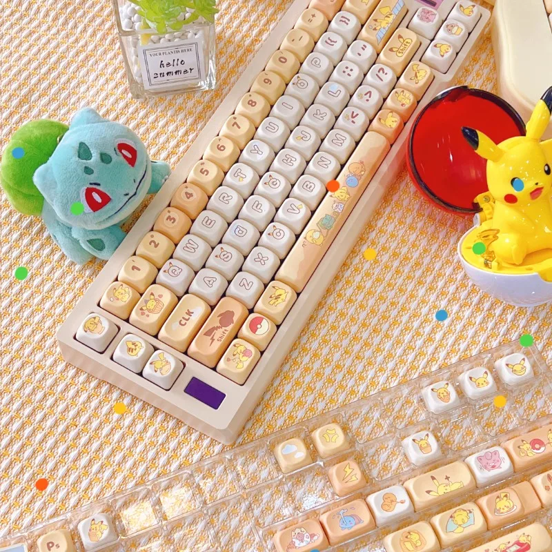 Imagem -03 - Anime Cartoon Tema Keycaps Grupo Pbt Diário Teclado Mecânico Bonito Pbt 5-side Sublimação de Tintura Bonito Artesão