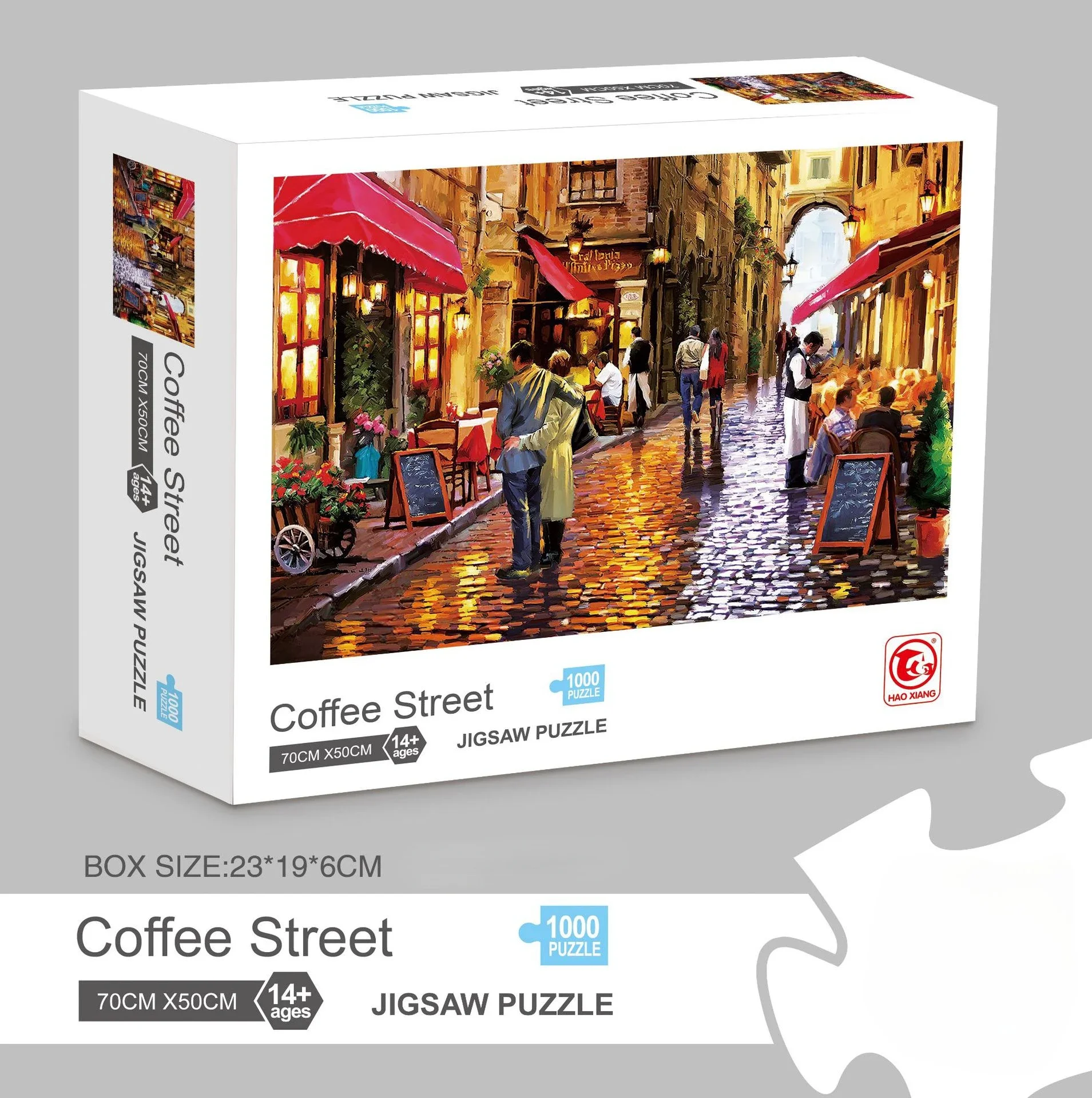 1000pcs Puzzle Coffee Street Famous Paintings Paper Jigsaw Puzzle 1000 Pieces Children Gift Adult Customised Educational Puzzle