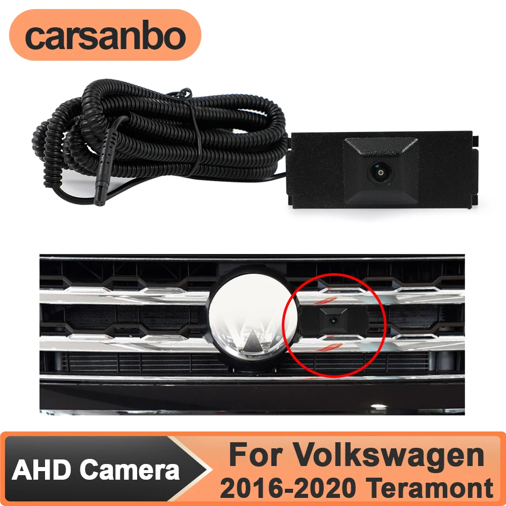 

Carsanbo 150° Fisheye AHD 1080P Car Front View Camera for Volkswagen 2016/2017/2018/2019/2020 Teramont Night Vision Waterproof