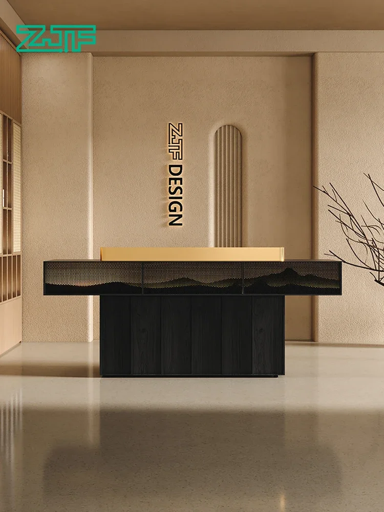 Light Luxury Shop Cashier Counter Modern New Chinese Company Office Creativity Reception Desk