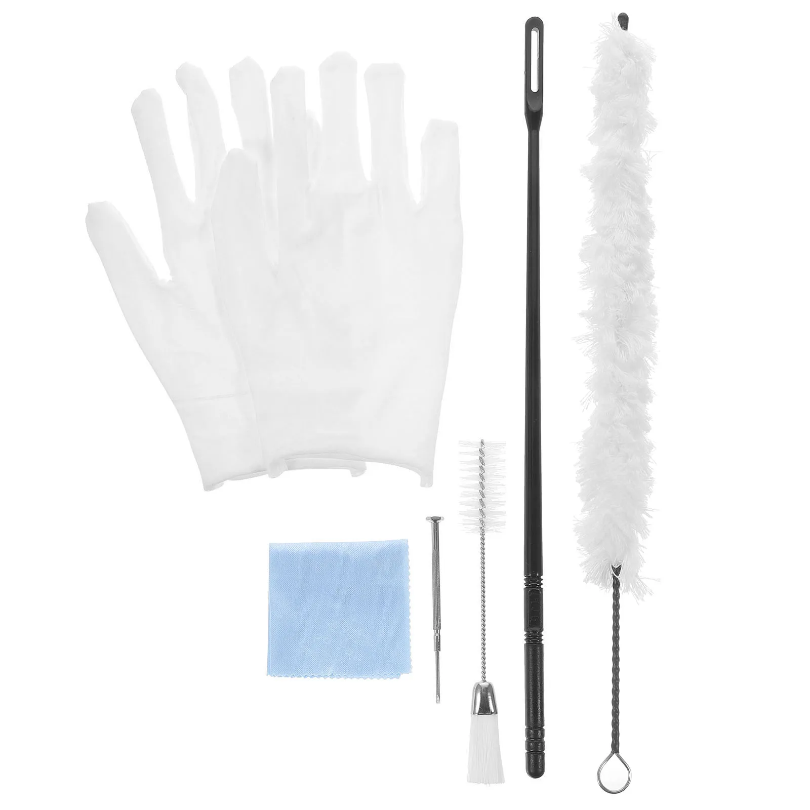 

Premium Cleaning Brush Wrench Kit Cotton Flute Mouthpiece Tool Durable Wipe Alto White Cloth Supplies Dusting Instrument Cloths