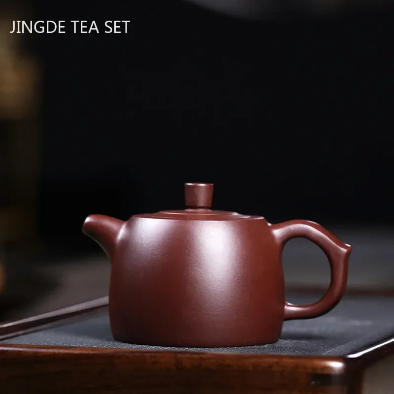 

200ml Yixing Purple Clay Teapot Raw Ore Zhu Mud Filter Kettle Handmade Customized Chinese Tea Ceremony Supplies Antique Tea Pots