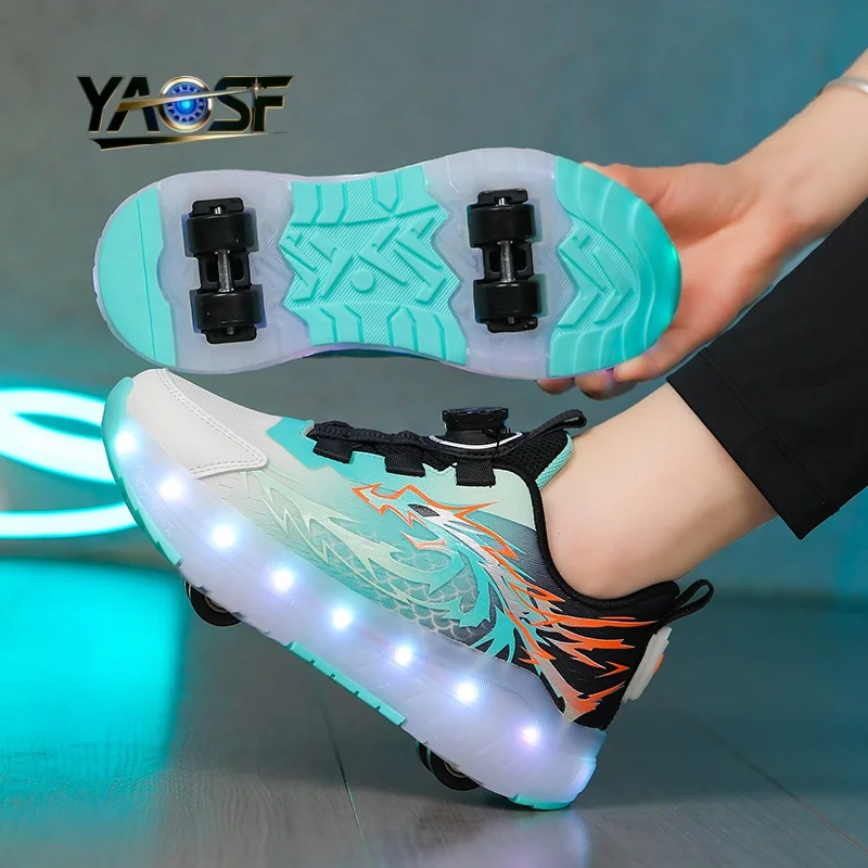 Children's And Teenage Roller Skates - Fashionable Upgraded Edition with Enhanced Stability - Detachable Dual-Use Sports Shoe view 3