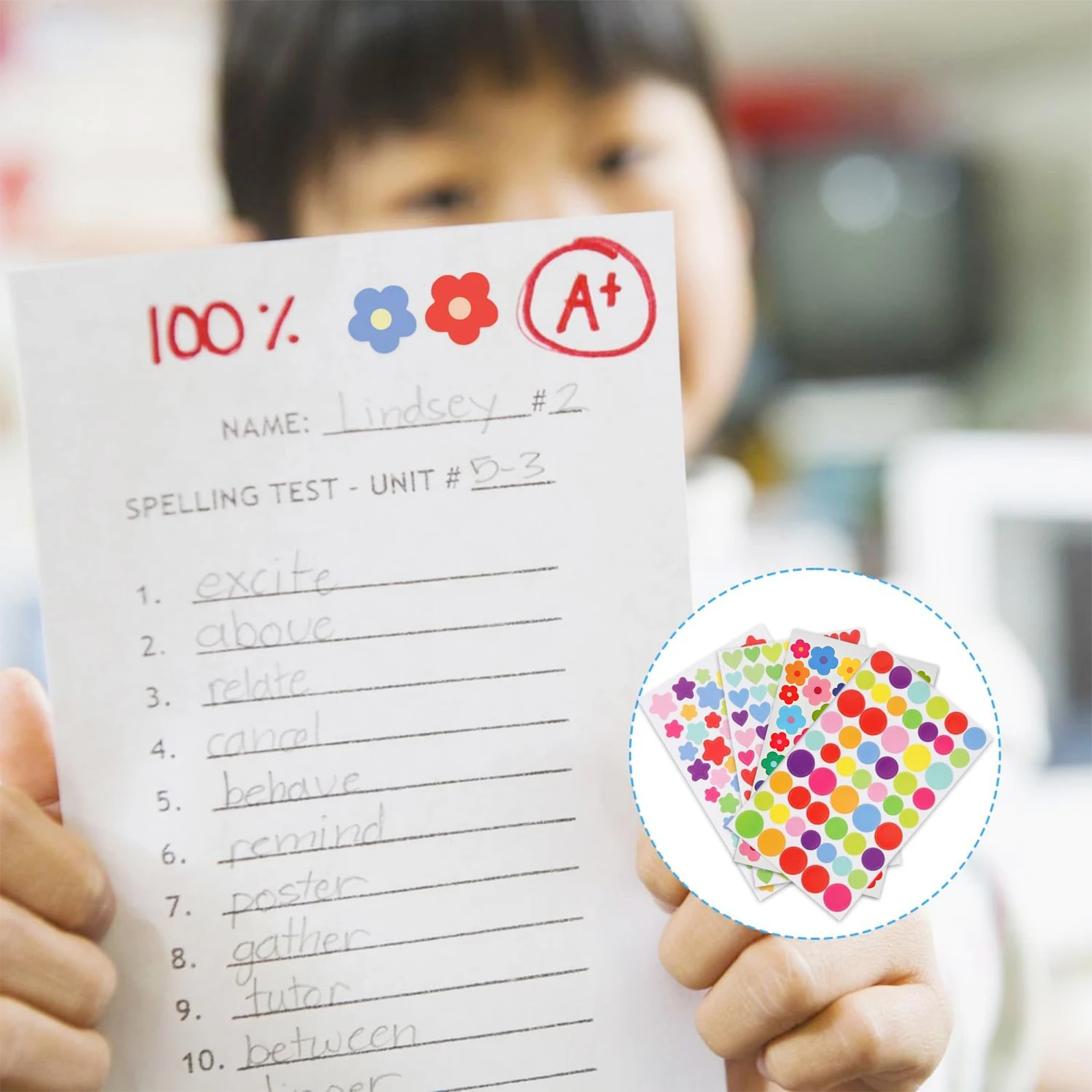 Colorful Star Flower Heart Dot Stickers Self Adhesive for Scrapbooking DIY Arts Crafts Decoration Kids Reward Student Teacher Su image 5