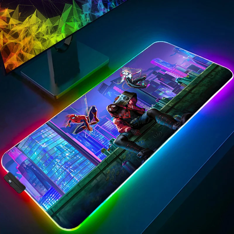 RGB الكمبيوتر Varmilo لوحة المفاتيح LED مكتب الكمبيوتر المحمول ماوس الوسادة الرجل العنكبوت الخلفية الألعاب الملحقات ألعاب السجاد مكتب حصيرة ماوس #1