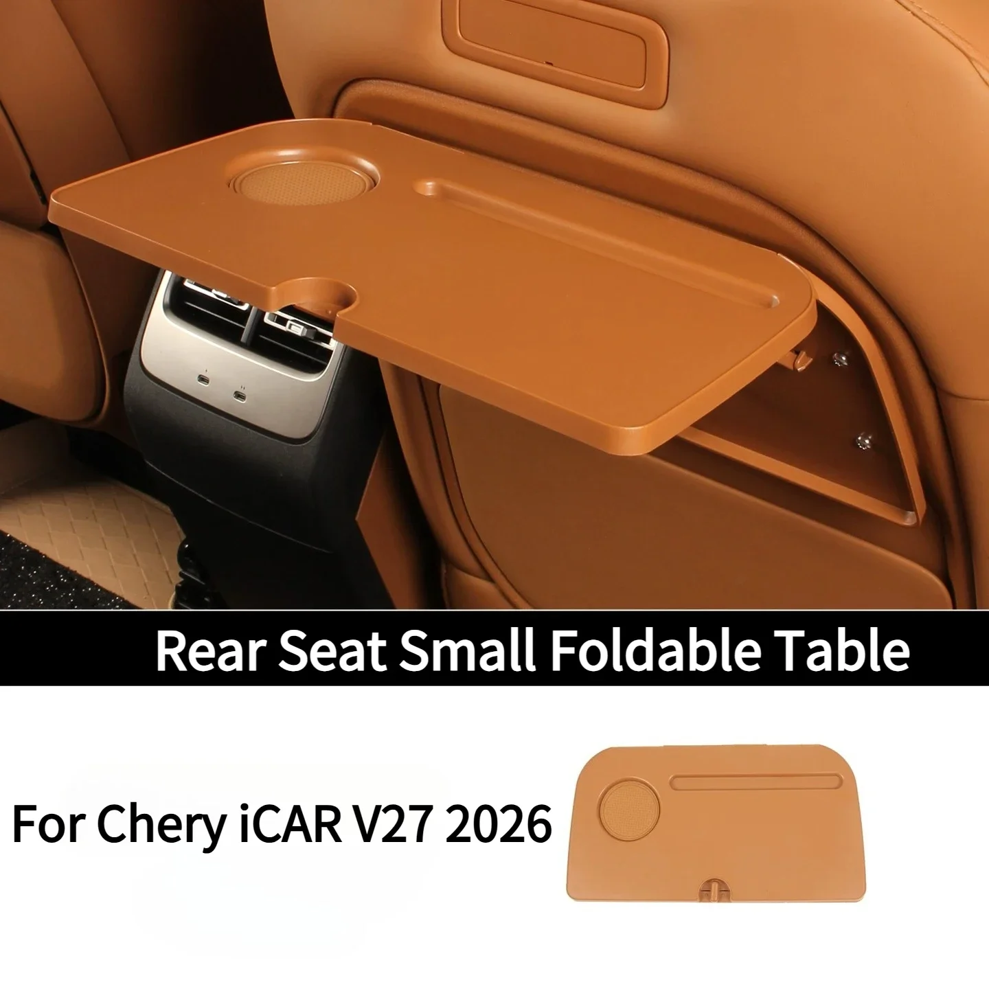 For Chery ICAR V27 2026 Car Seat Back Table Tray ABS Foldable Seatback Laptop Desk Working Table Car Interior Accesories detail image 1