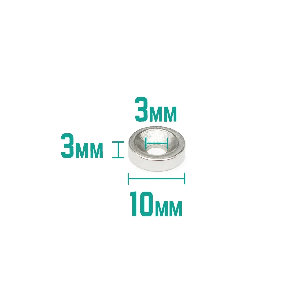 10/20/50/100/150/200/300PCS 10x3-3 Round Countersunk Neodymium Magnet 10x3 Hole 3mm N35 Powerful Strong Magnets 10*3-3 mm 10*3