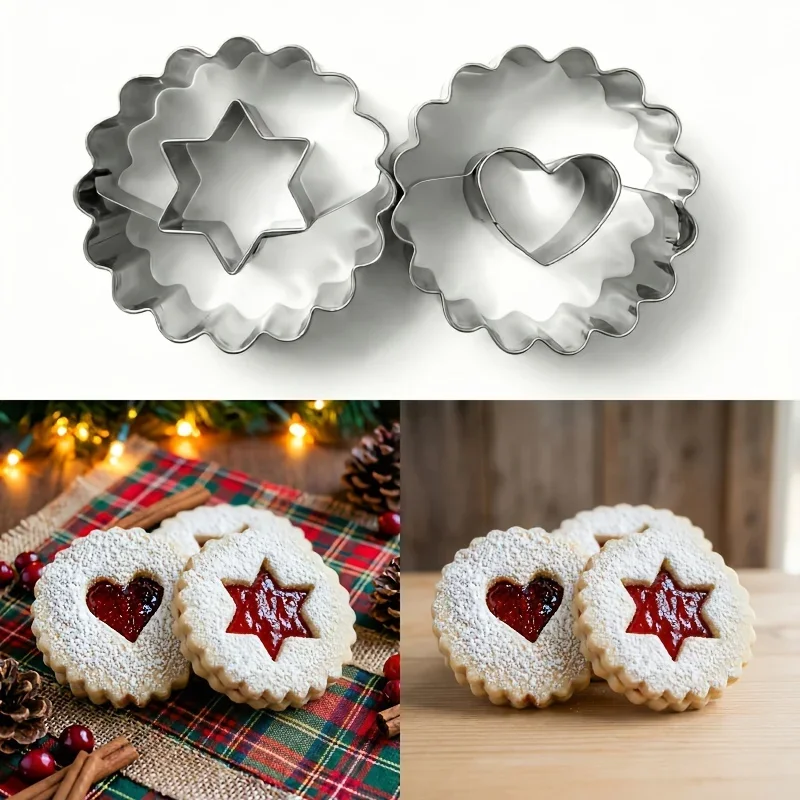 2Pcs Stainless Steel Cookie Cutter Set Durable Baking And Decorating Tools for Christmas Easter And Valentine's Day